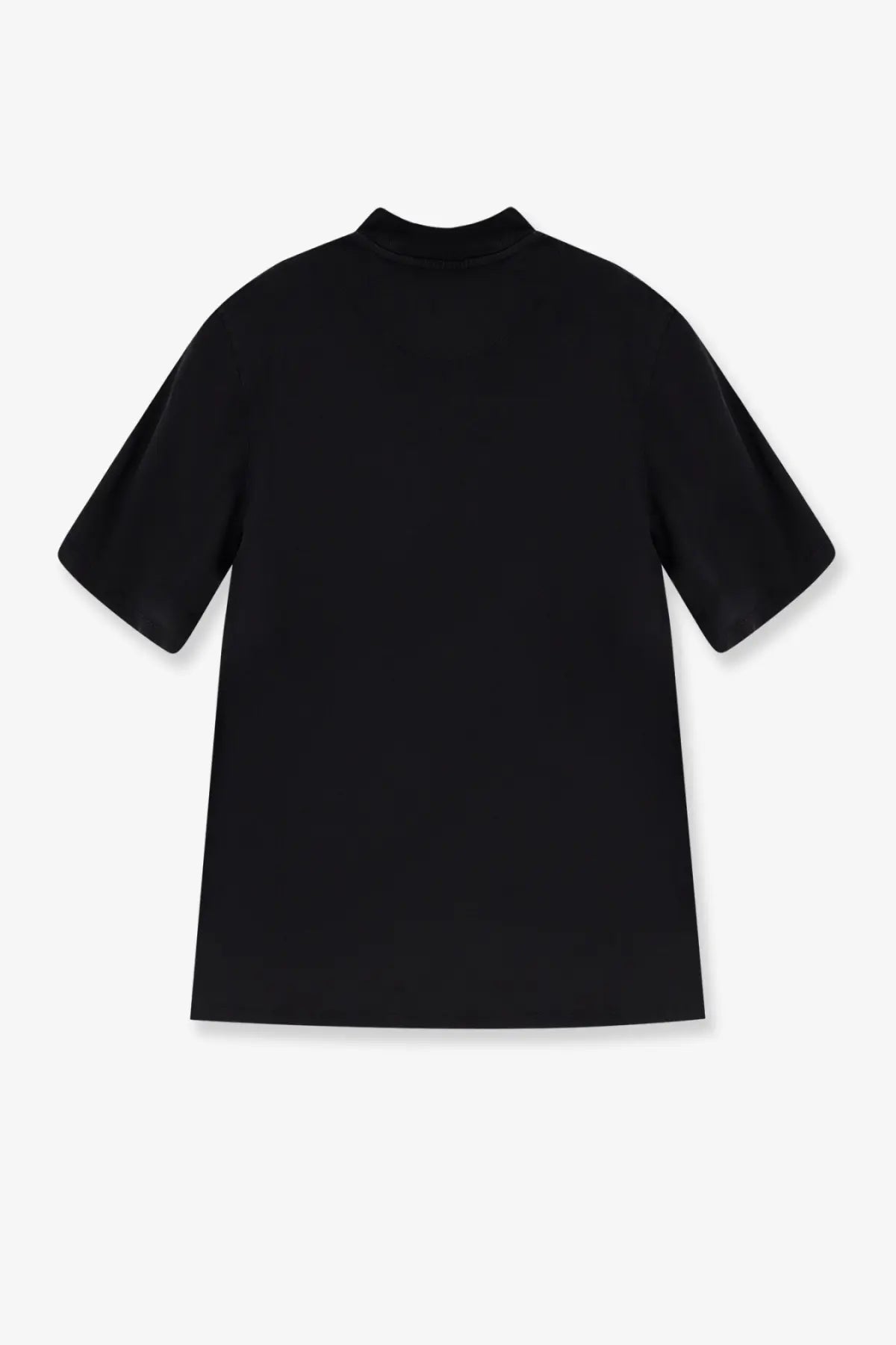 The Attico women’s black cotton shirt features a smooth fabric, short sleeves, and a crew neck design