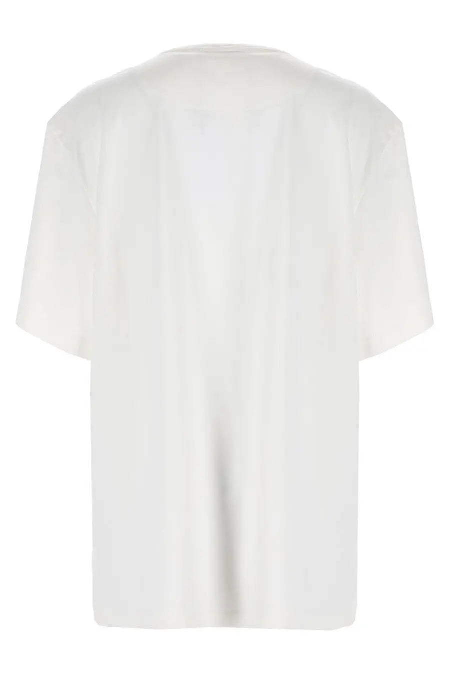 The Attico women’s white oversized short-sleeved shirt with a relaxed fit and subtle vertical creases