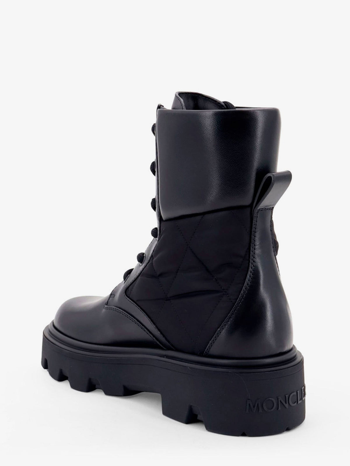 Moncler Women's Aurea Leather and Nylon Boots Black