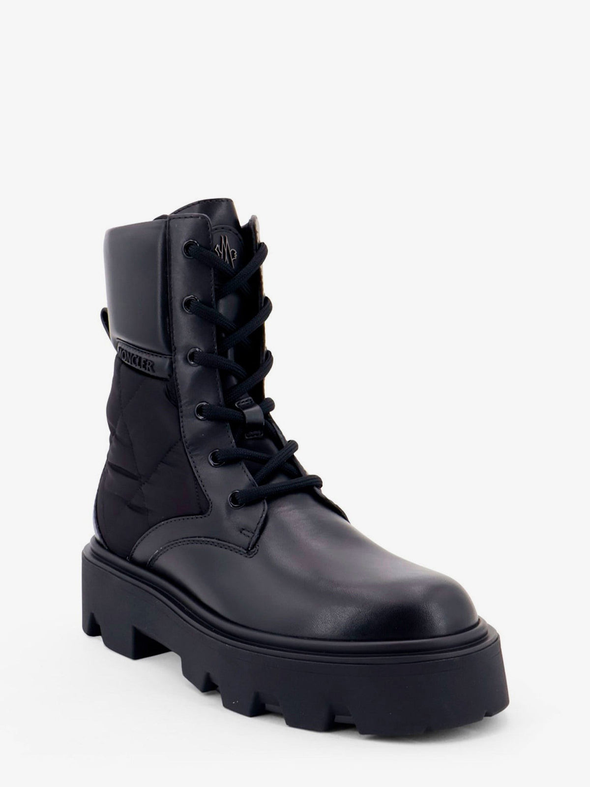 Moncler Women's Aurea Leather and Nylon Boots Black