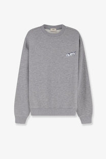 Autry men’s gray heathered cotton blend sweatshirt with small white embroidered logo on left chest