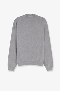 Autry men’s heather gray cotton blend crewneck sweatshirt with ribbed cuffs and hem for casual wear