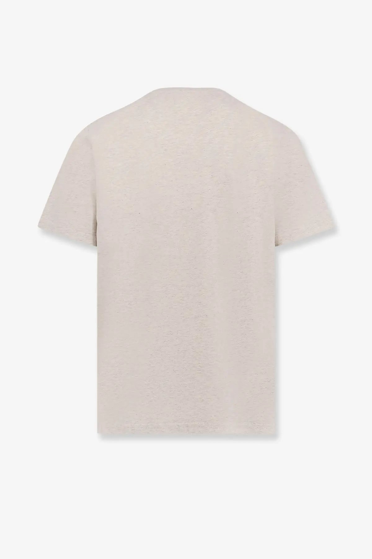 Autry men’s cotton shirt grey beige short-sleeved with subtle textured fabric front view