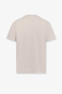 Autry men’s cotton shirt grey beige short-sleeved with subtle textured fabric front view