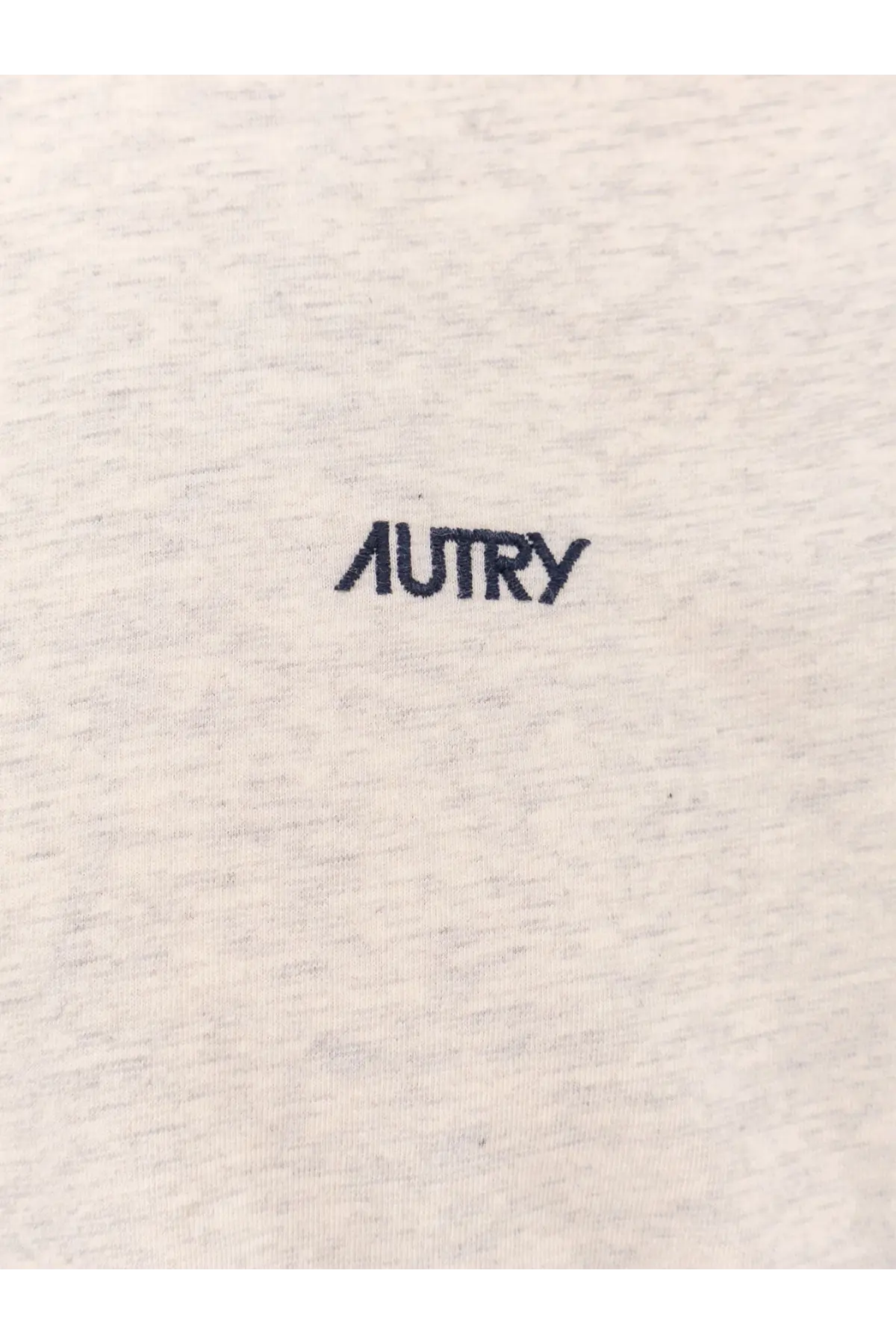 Autry men’s cotton shirt grey with a subtle black embroidered logo on soft heather gray fabric