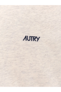 Autry men’s cotton shirt grey with a subtle black embroidered logo on soft heather gray fabric