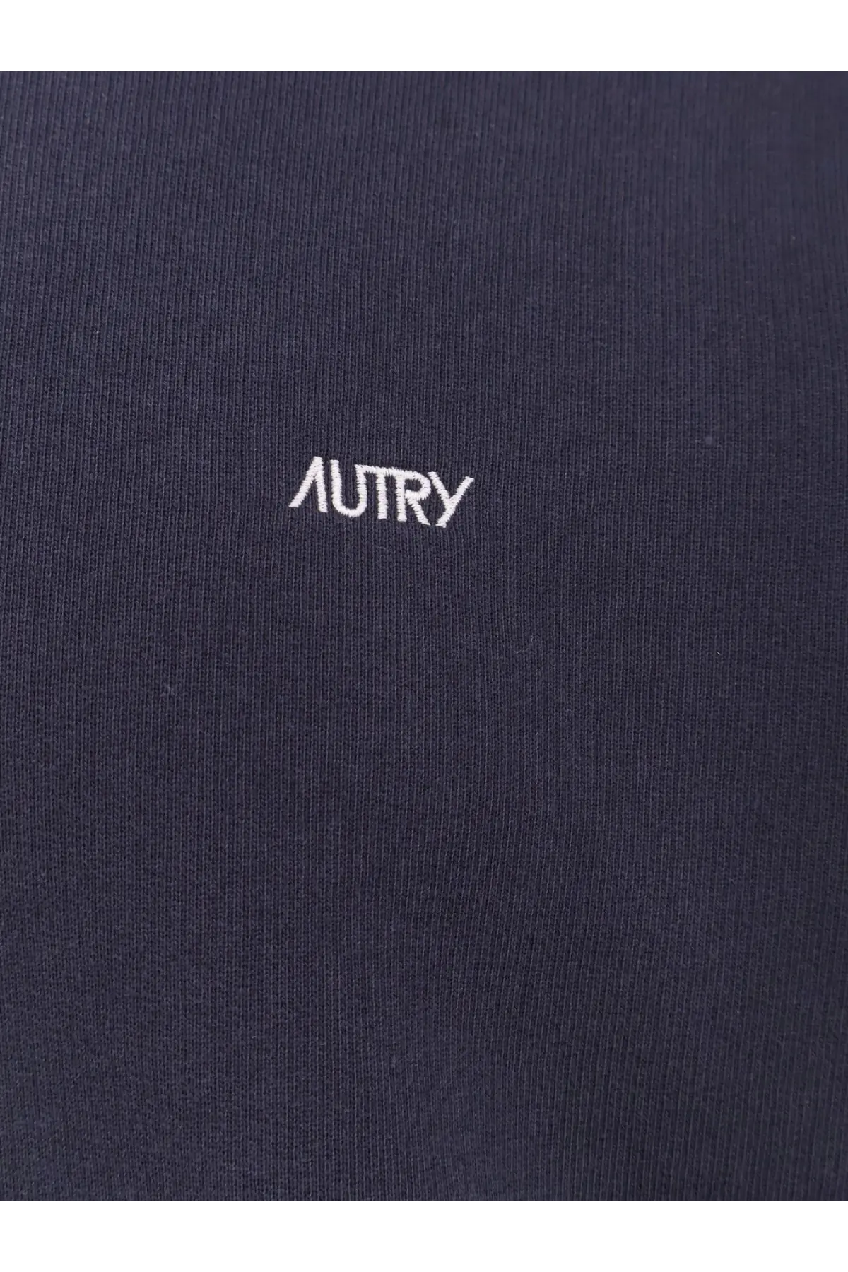 Navy blue cotton sweatshirt for men with white embroidered autry logo front by AUTRY
