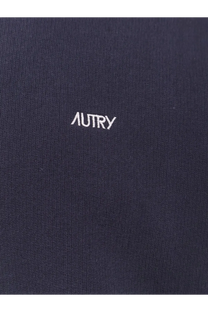 Navy blue cotton sweatshirt for men with white embroidered autry logo front by AUTRY