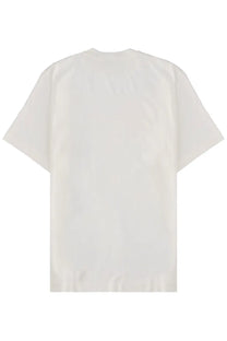 Autry men’s white cotton t-shirt with a minimalist design relaxed fit and short sleeves