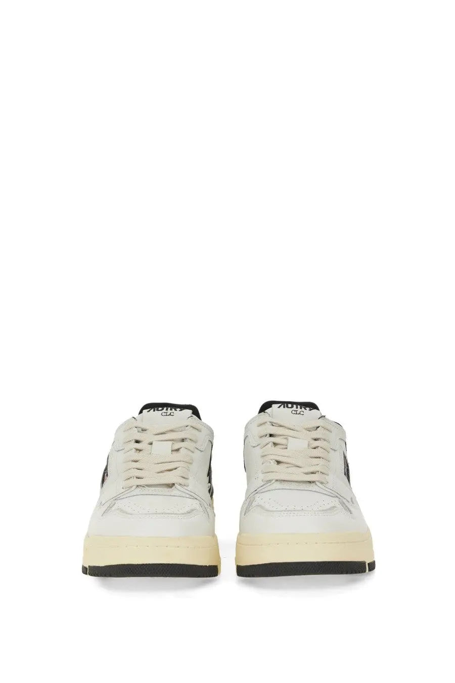 Autry men’s sneaker clc multicolor white leather sneakers with black accents and cream-colored sole