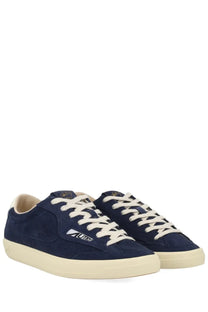 Autry men’s sneaker windscape low blue navy blue suede low-top sneakers with cream laces and white logo on side