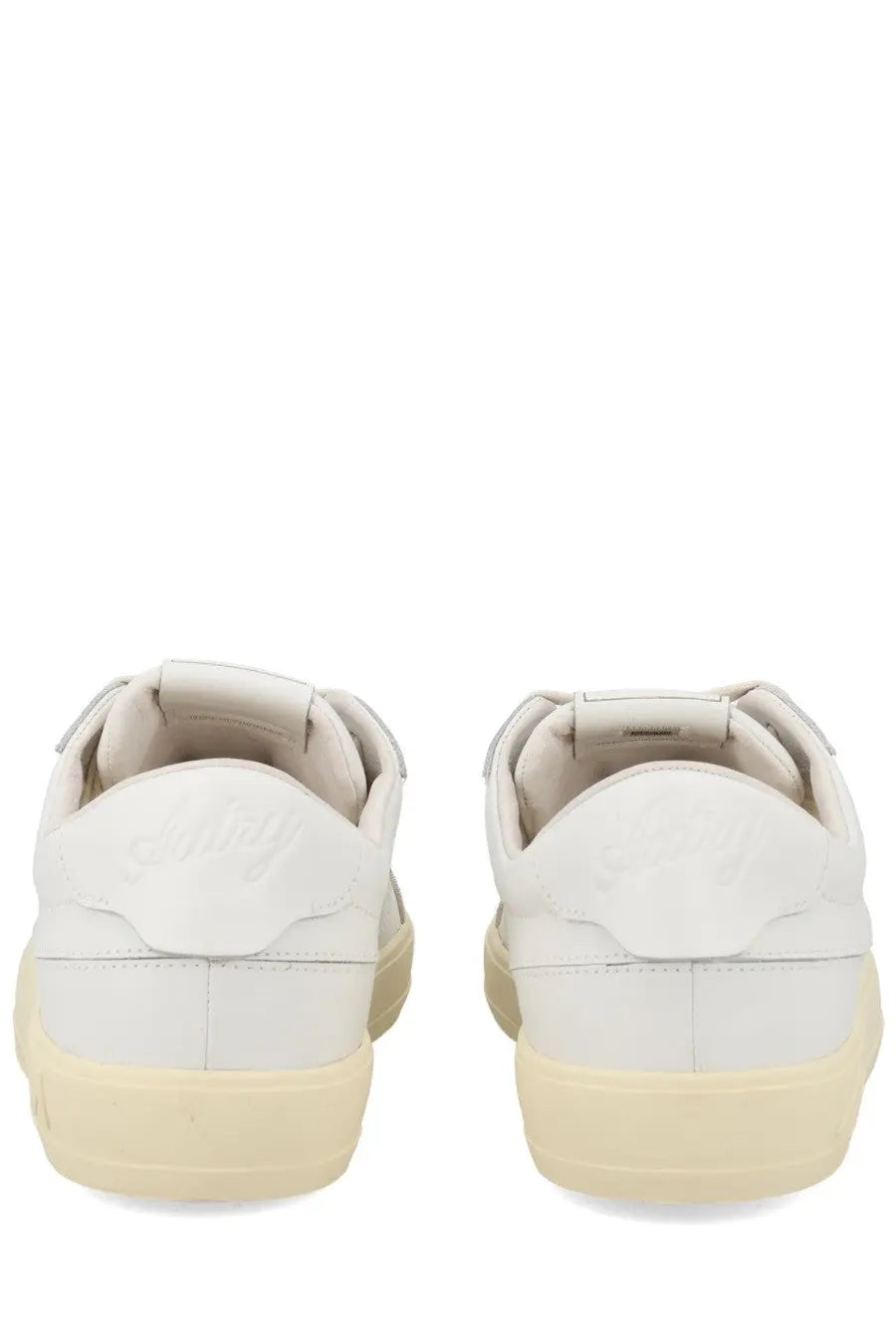 Autry men’s sneaker windscape low white leather sneakers with cream rubber sole and subtle stitching details
