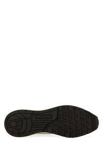 Back side of black rubber sole with textured tread and nautica logo embossed on heel of autry men’s sneakers reelwind low multicolor