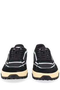 Autry men’s wildpace low sneaker black with suede upper mesh panels and cream rubber sole
