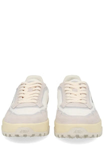 Autry men’s wildpace low sneaker white in off-white and beige with layered suede and canvas materials