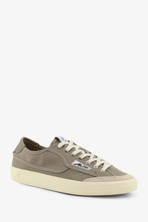 Autry men’s windscape canvas sneakers in muted olive with cream laces and matching rubber sole military style