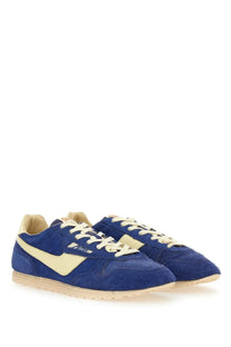Autry men’s windspin sneaker blue royal blue suede with cream accents and laces featuring a classic retro design