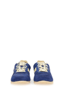 Autry men’s windspin sneaker blue royal blue suede with cream-colored laces and side stripes