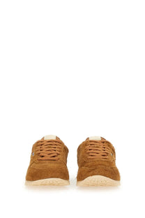 Autry men’s windspin sneaker in tan suede with cream rubber soles and matching laces for casual wear