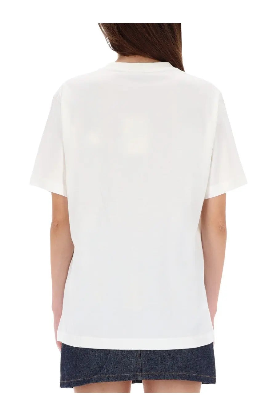 White cotton unisex t-shirt with relaxed fit and short sleeves from autry maison kitsuné collection