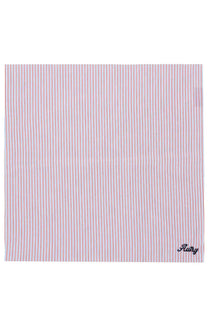 Autry unisex scarf multicolor featuring a pink and white striped pocket square with a subtle elegant design