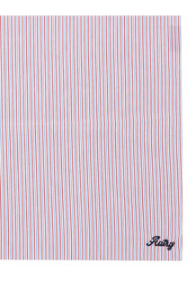 Autry unisex multicolor scarf paired with a red and white striped cotton shirt with kathy logo embroidery