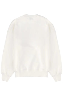 Autry unisex sweatshirt white soft off-white crewneck with relaxed fit and ribbed cuffs ideal for casual wear