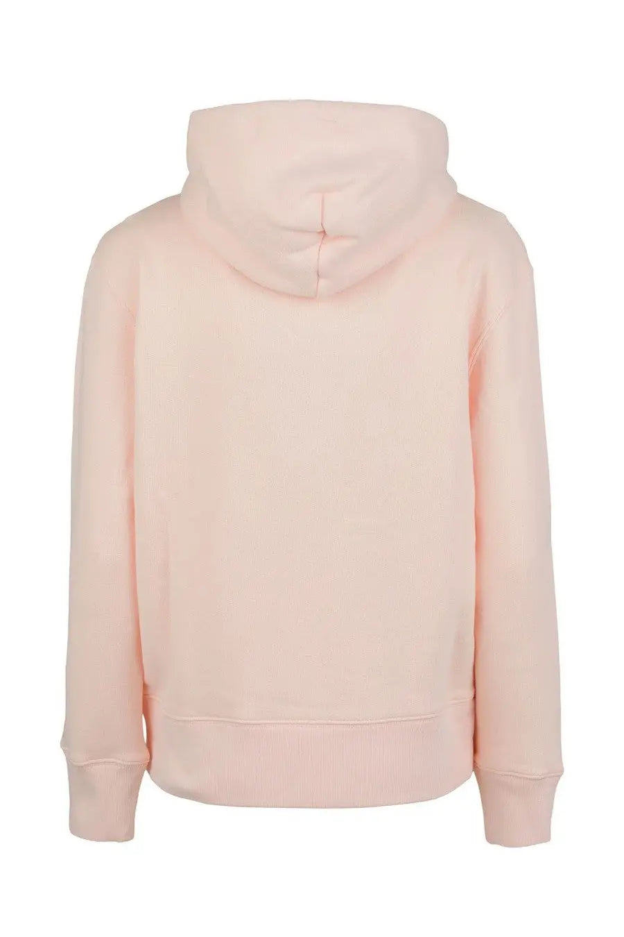 Autry women’s hooded sweatshirt in soft blush pink with relaxed fit and ribbed cuffs for casual comfort