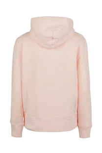 Autry women’s hooded sweatshirt in soft blush pink with relaxed fit and ribbed cuffs for casual comfort