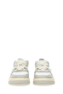 Autry women’s medalist low sneaker white gray and white low-top minimalist design casual footwear