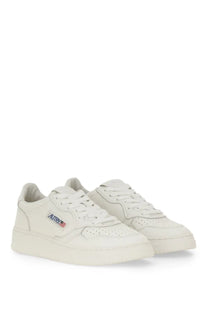 Autry women’s Medalist low sneaker white leather with chunky sole and perforated detailing for casual wear
