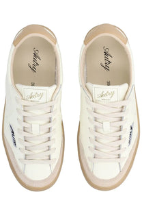 Autry women’s sneaker windscape low white suede sneakers in white and beige with minimalist design and aubry branding