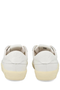 Autry women’s sneaker windscape low white leather with cream rubber sole and minimalist design front view
