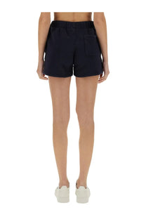 Navy blue cotton AUTRY women’s sweatshirt shorts with elastic waistband and single front pocket