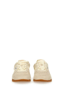 Autry women’s windspin low sneaker grey cream-colored suede with gum rubber sole and subtle side branding