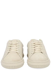 Axel arigato men’s atlas sneaker white cream-colored suede low-top sneaker with matching laces and textured sole