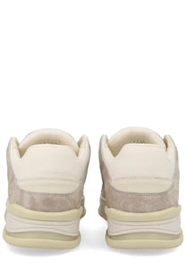 Axel Arigato men’s sneaker area beige with cream suede and smooth leather upper and layered off-white pale yellow soles