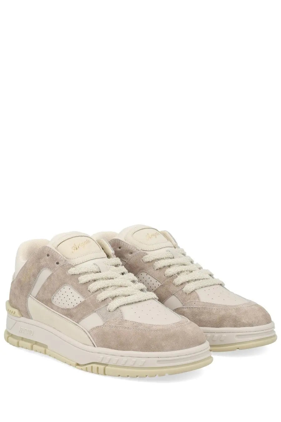 Axel Arigato men’s sneaker area beige low-top sneakers in beige suede and white leather with chunky rubber sole