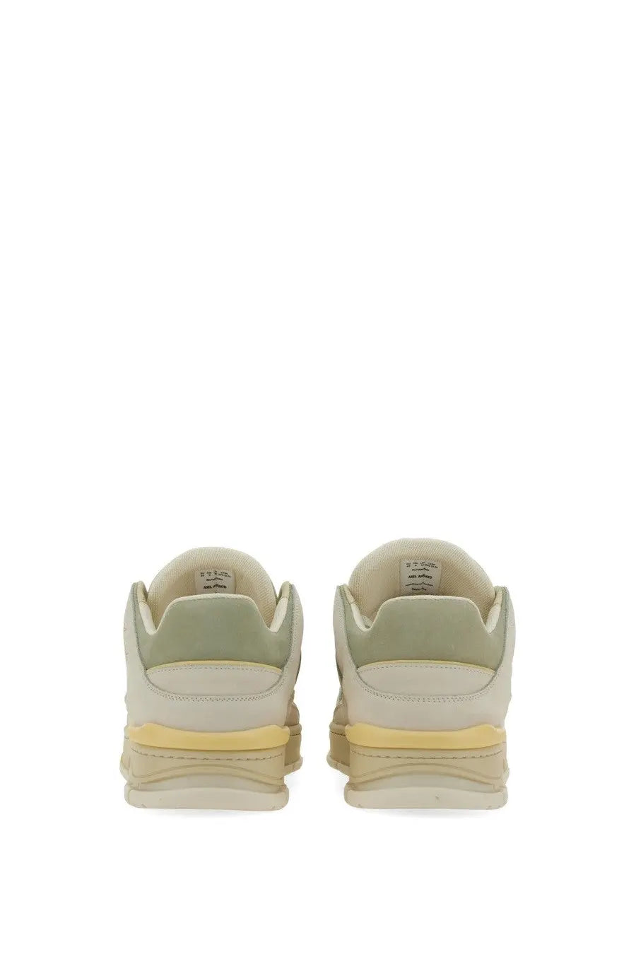 Axel Arigato men’s sneaker area green with off-white and pale green low-top design and yellow midsole