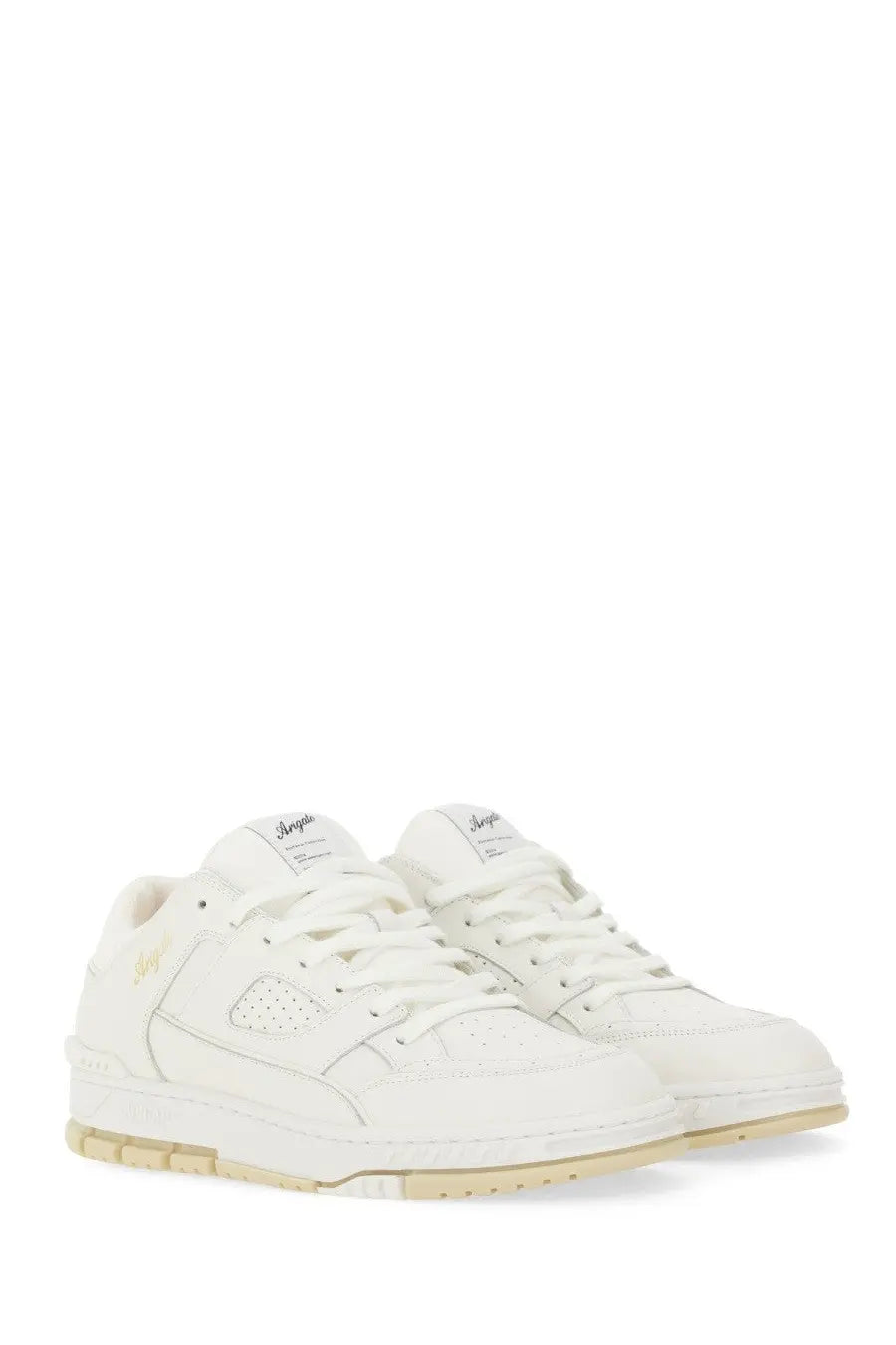Axel Arigato men’s sneaker area white with white leather, minimalist design, and subtle beige sole accents