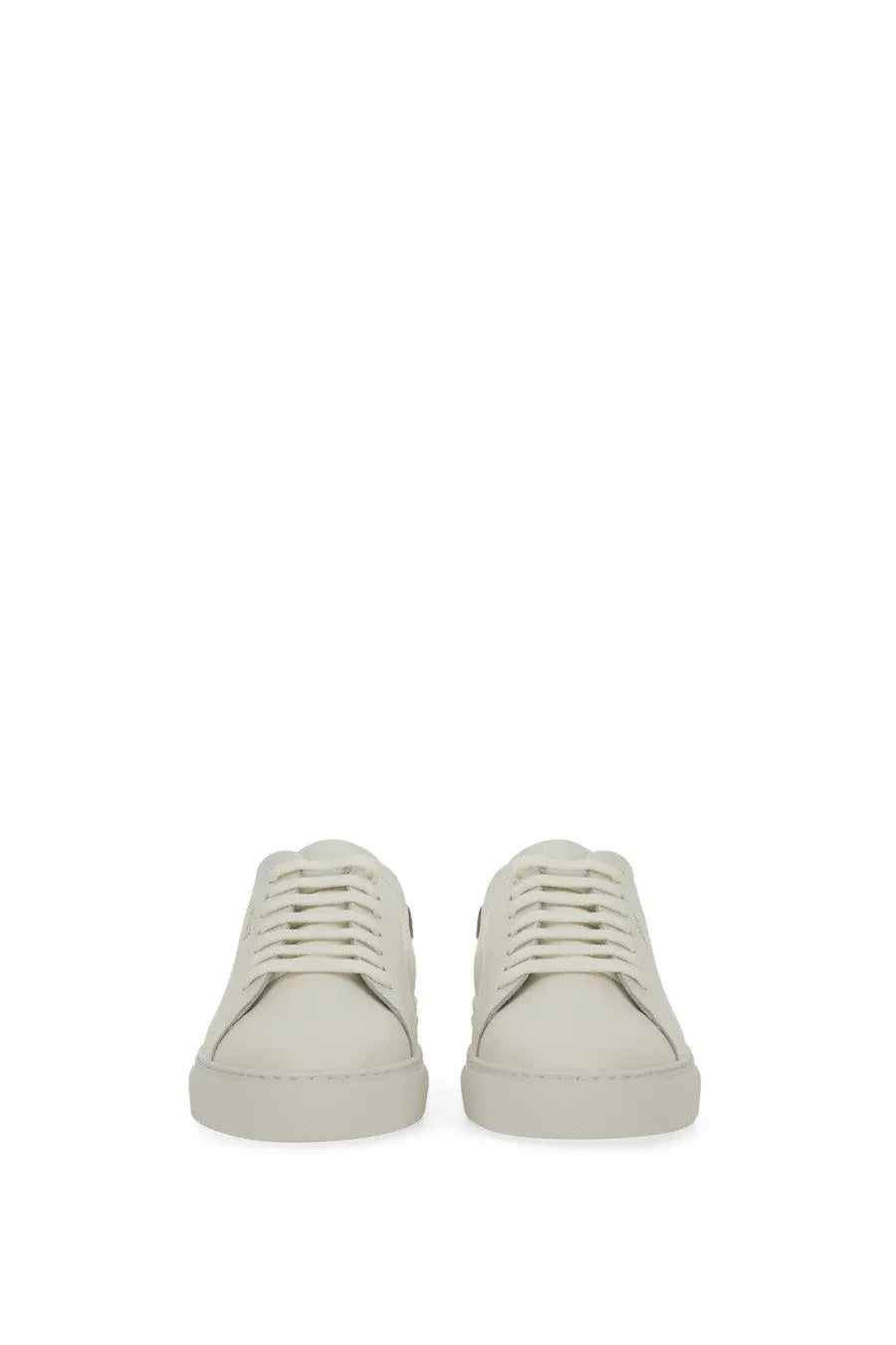 Axel Arigato men’s sneaker clean white cream-colored leather low-top with minimalist design and white laces