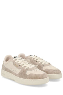 Axel Arigato men’s sneaker Dice beige low-top featuring beige suede and canvas with white laces and cream sole