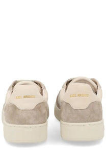 Axel Arigato men’s sneaker Dice beige low-top sneaker in beige suede and leather with gold embroidered branding