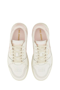 Axel Arigato women’s Dice Stripe sneaker white leather with subtle pink accents and gold branding on the insole