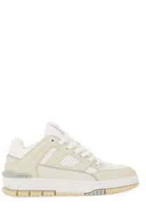 Axel Arigato women’s sneaker lo area white cream low-top with white laces and subtle gray accents minimalist design