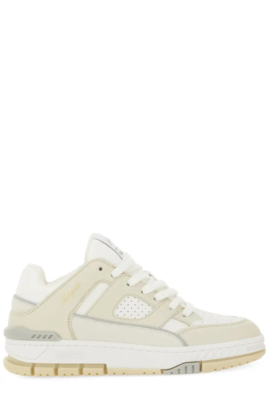 Axel Arigato women’s sneaker lo area white cream low-top sneaker with white laces and subtle gray accents