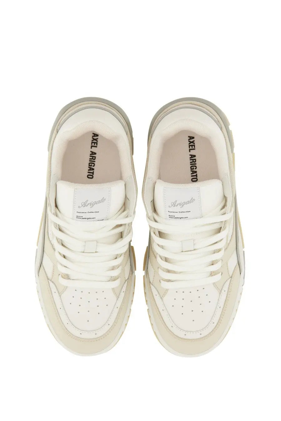 Axel arigato women’s sneaker lo area white cream-colored with chunky sole and perforated toe box