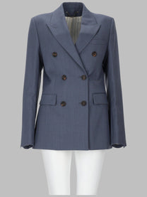 Golden Goose Women's Baby Blue Double Breasted Blazer Multicolor