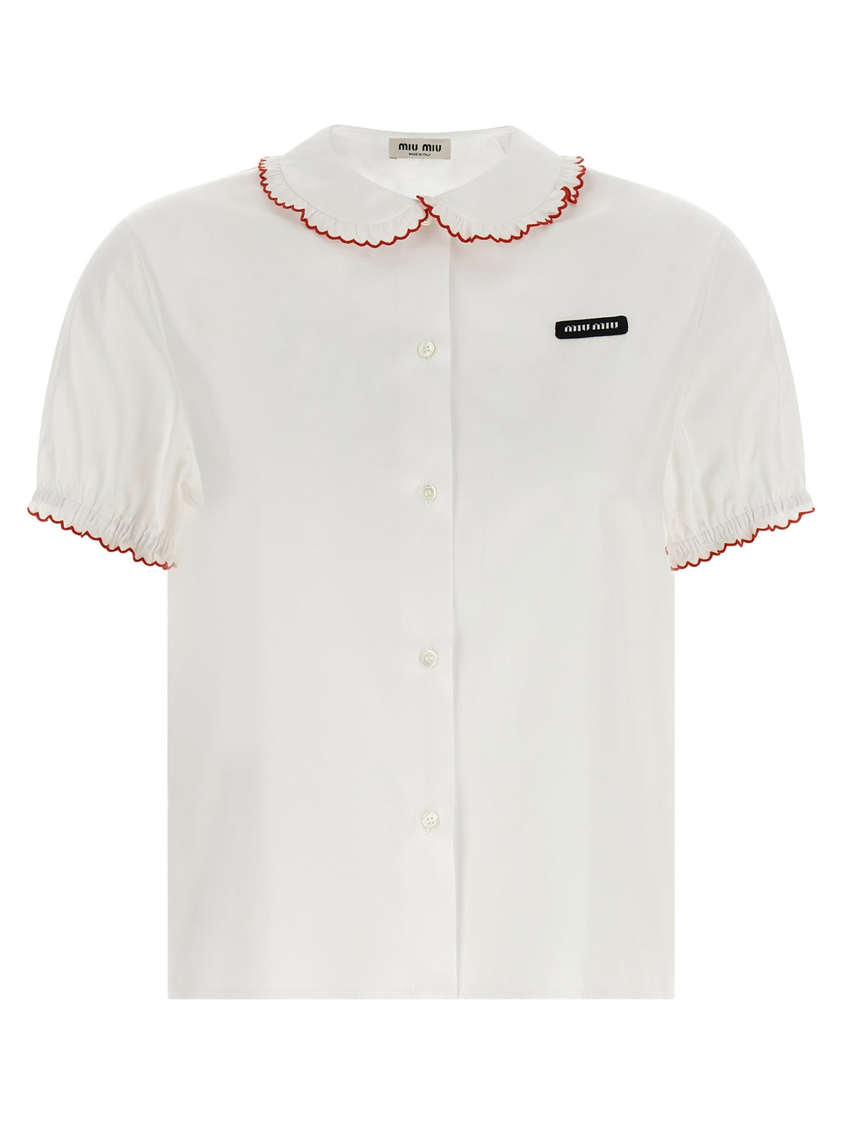 Miu Miu Baby Collar Shirt Red