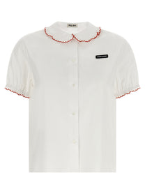 Miu Miu Baby Collar Shirt Red